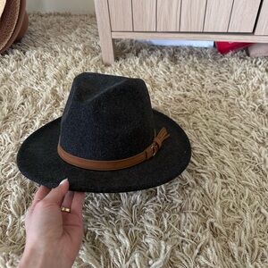 Elegant Black Fedora with Brown Band